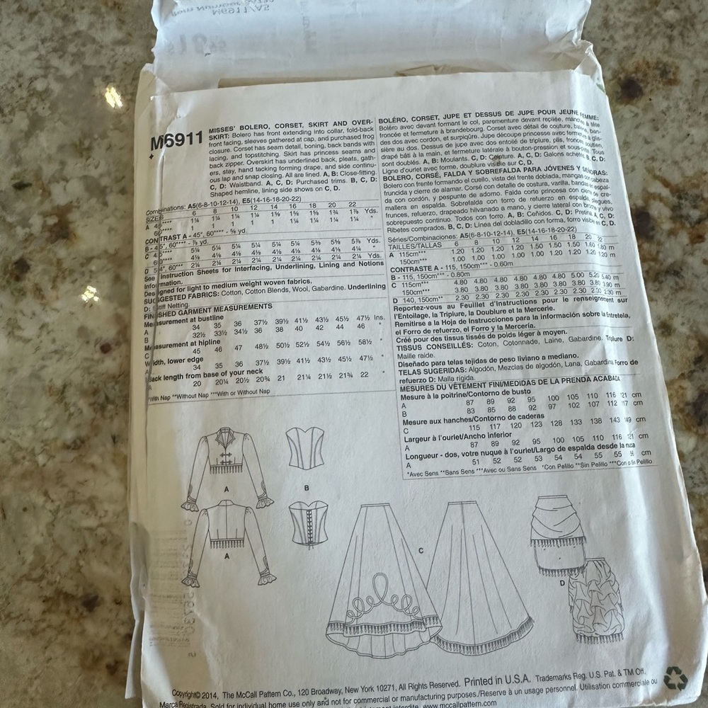 McCall's Costumes Pattern 5991 - Picture 2 of 2